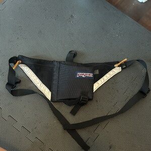 Jansport Black Waist Pack for biking, running with pockets and reflective strips